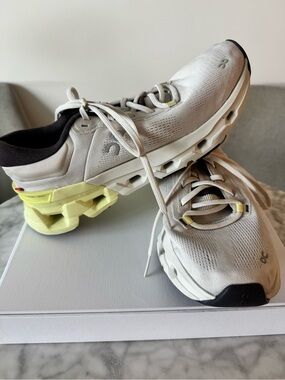 On Running Women's Sneakers in White and Pale Yellow